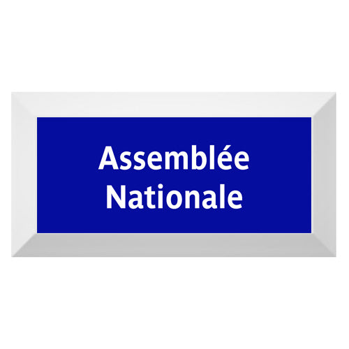 Carreau de faïence Type Métro biseauté station "Assemblée Nationale"