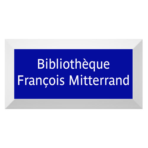 Carreau de faïence Type Métro biseauté station "Bibliothèque François Mitterrand"