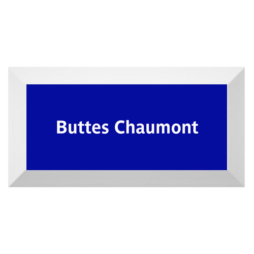 Carreau de faïence Type Métro biseauté station "Buttes Chaumont"