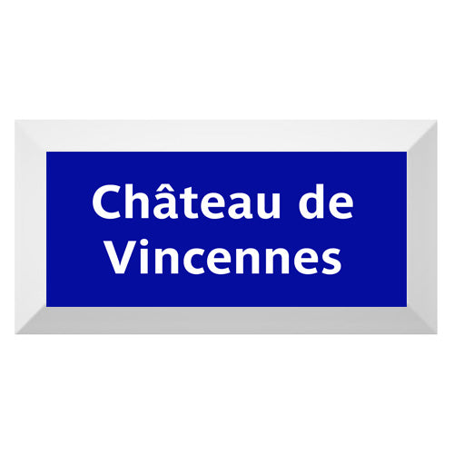 Carreau de faïence Type Métro biseauté station "Château de Vincennes"