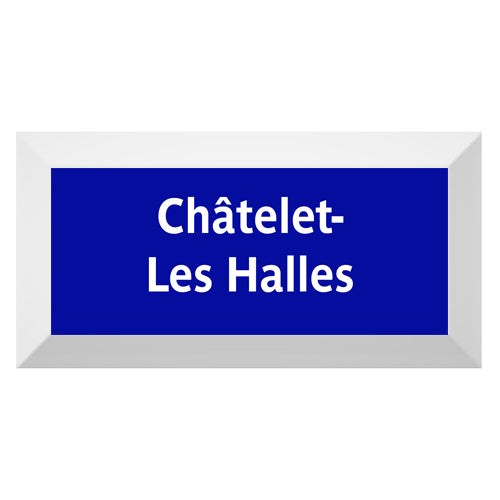 Carreau de faïence Type Métro biseauté station RER "Châtelet-Les-Halles"