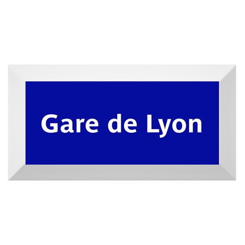 Carreau de faïence Type Métro station biseauté "Gare de Lyon"