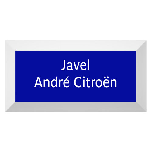 Carreau de faïence Type Métro biseauté station "Javel-André Citroën"