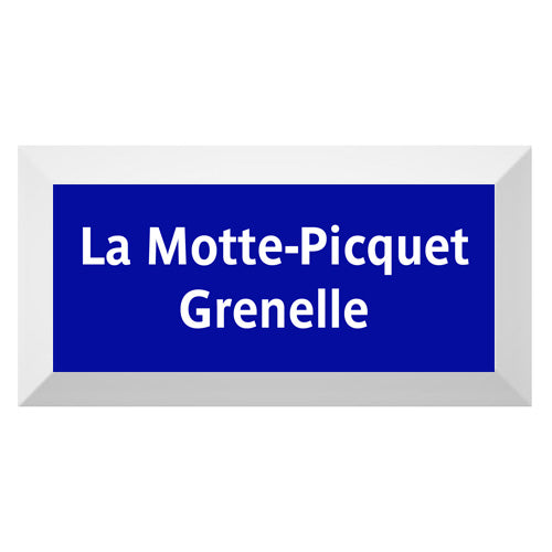 Carreau de faïence Type Métro biseauté station "La Motte-Picquet Grenelle"