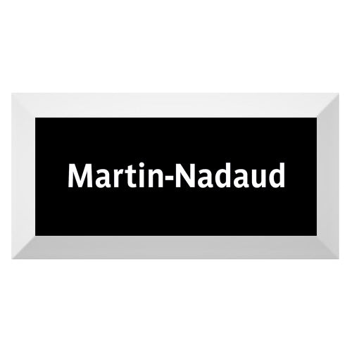 Black Edition-Carreau de faïence Type Métro biseauté station fantôme "Martin-Nadaud"