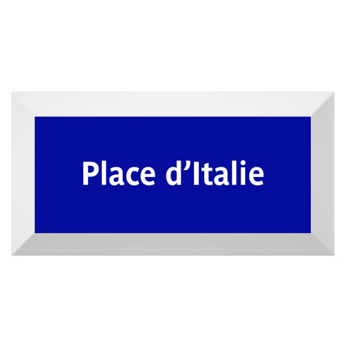 Carreau de faïence Type Métro biseauté station "Place d'Italie"