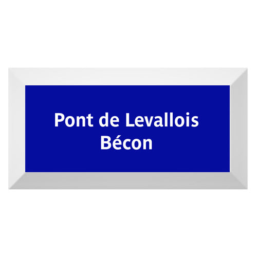 Carreau de faïence Type Métro biseauté station "Pont de Levallois-Bécon"
