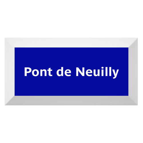 Carreau de faïence Type Métro biseauté station "Pont de Neuilly"