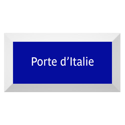 Carreau de faïence Type Métro biseauté station "Porte d'Italie"