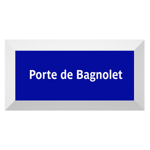 Carreau de faïence Type Métro biseauté station "Porte de Bagnolet"