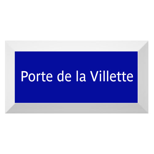 Carreau de faïence Type Métro biseauté station "Porte de la Villette"