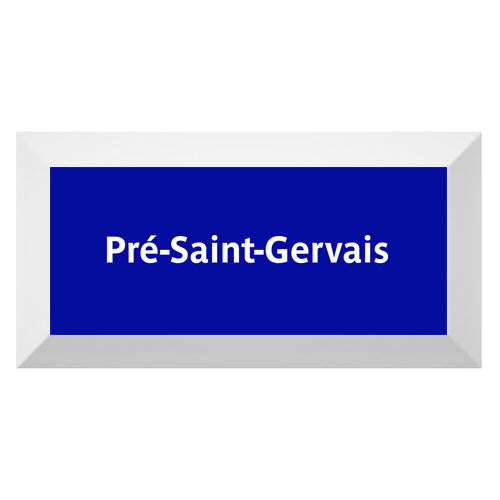 Carreau de faïence Type Métro biseauté station "Pré-Saint-Gervais"