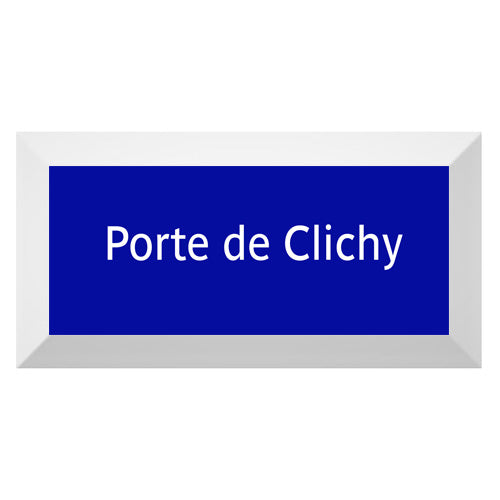 Carreau de faïence Type Métro biseauté station "Porte de Clichy"