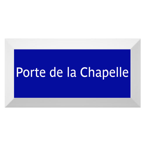 Carreau de faïence Type Métro biseauté station "Porte de la Chapelle"
