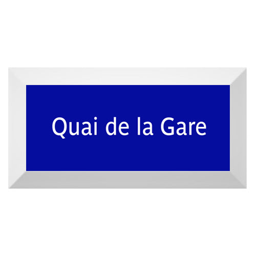 Carreau de faïence Type Métro biseauté station "Quai de la Gare"