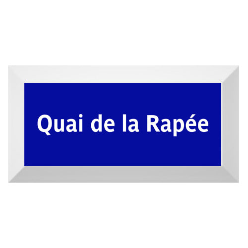 Carreau de faïence Type Métro biseauté station "Quai de la Rapée"