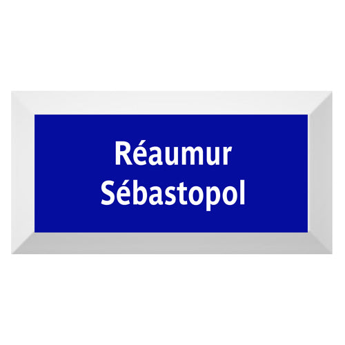 Carreau de faïence Type Métro biseauté station "Réaumur-Sébastopol"