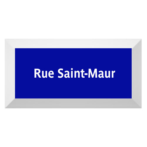 Carreau de faïence Type Métro biseauté station "Rue Saint-Maur"