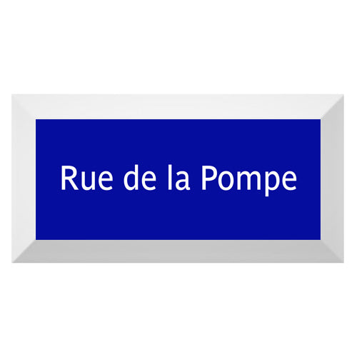 Carreau de faïence Type Métro biseauté station "Rue de la Pompe"