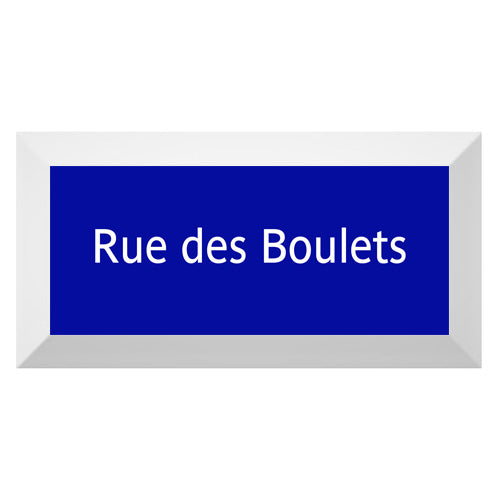 Carreau de faïence Type Métro biseauté station "Rue des Boulets"