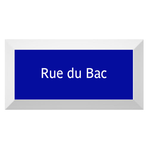 Carreau de faïence Type Métro biseauté station "Rue du Bac"