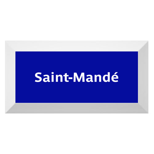 Carreau de faïence Type Métro biseauté station "Saint-Mandé"