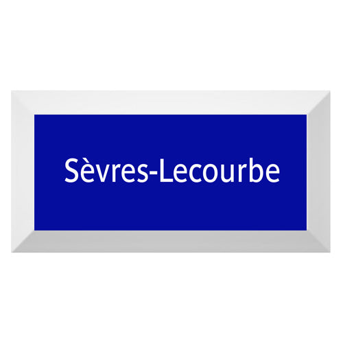 Carreau de faïence Type Métro biseauté station "Sèvres-Lecourbe"