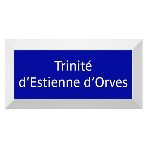 Carreau de faïence Type Métro biseauté station "Trinité d'Estienne d'Orves"