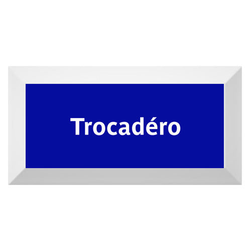 Carreau de faïence Type Métro biseauté station "Trocadéro"