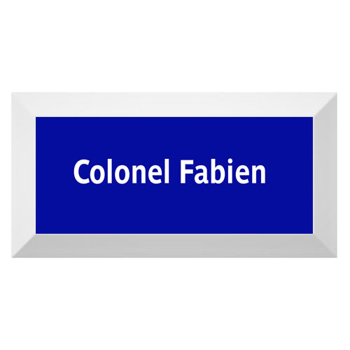 Carreau de faïence Type Métro biseauté station "Colonel Fabien"