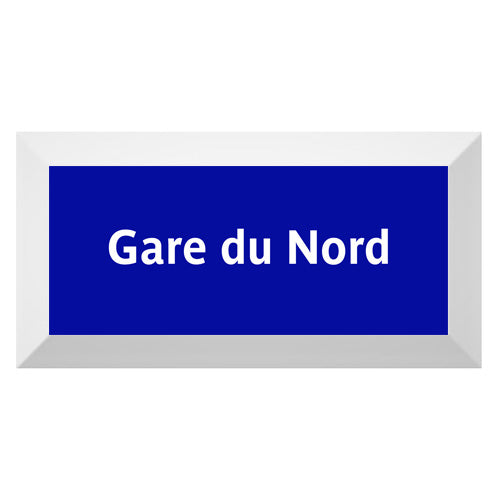 Carreau de faïence Type Métro biseauté station "Gare du Nord"