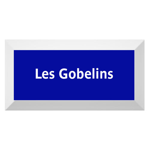 Carreau de faïence Type Métro biseauté station "Les Gobelins"
