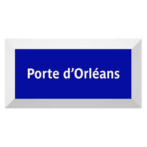 Carreau de faïence Type Métro biseauté station "Porte d'Orléans"