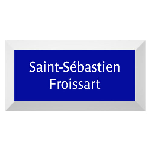 Carreau de faïence Type Métro biseauté station "Saint-Sébastien-Froissart"