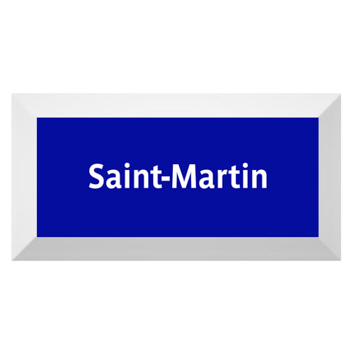Carreau de faïence Type Métro biseauté station fantôme "Saint-Martin"