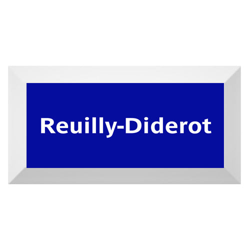 Carreau de faïence Type Métro biseauté station "Reuilly-Diderot"