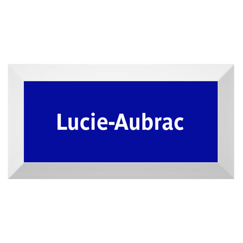 Carreau de faïence Type Métro biseauté station "Lucie-Aubrac"