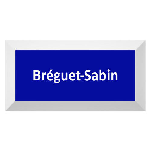 Carreau de faïence Type Métro biseauté station "Bréguet-Sabin"