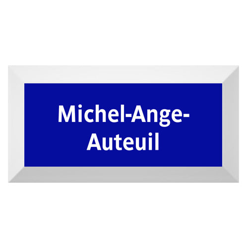 Carreau de faïence Type Métro biseauté station" Michel-Ange-Auteuil"