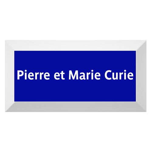 Carreau de faïence Type Métro biseauté station "Pierre et Marie Curie"