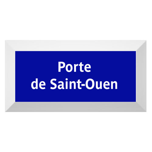 Carreau de faïence Type Métro biseauté station "Porte de Saint-Ouen"