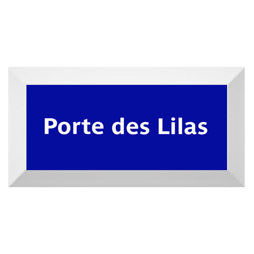 Carreau de faïence Type Metro biseauté station "Porte des Lilas"