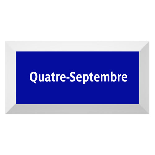 Carreau de faïence Type Métro biseauté station "Quatre-Septembre"