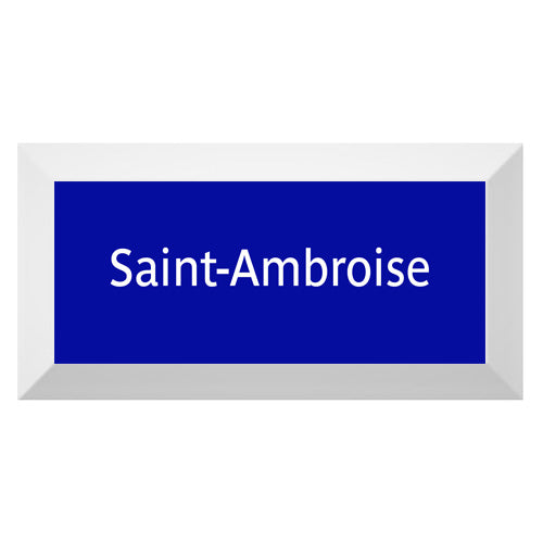 Carreau de faïence Type Métro biseauté station "Saint-Ambroise"