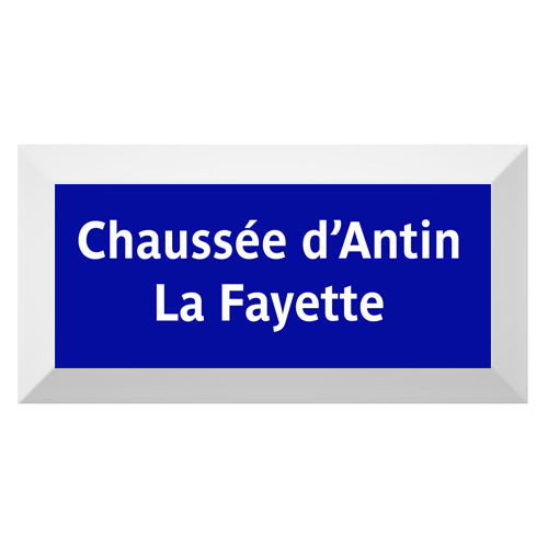 Carreau de faïence Type Métro biseauté station "Chaussée d'Antin-La Fayette"