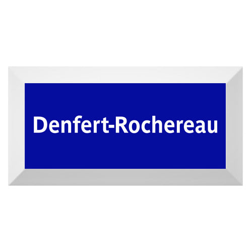 Carreau de faïence Type Métro biseauté station "Denfert-Rochereau"