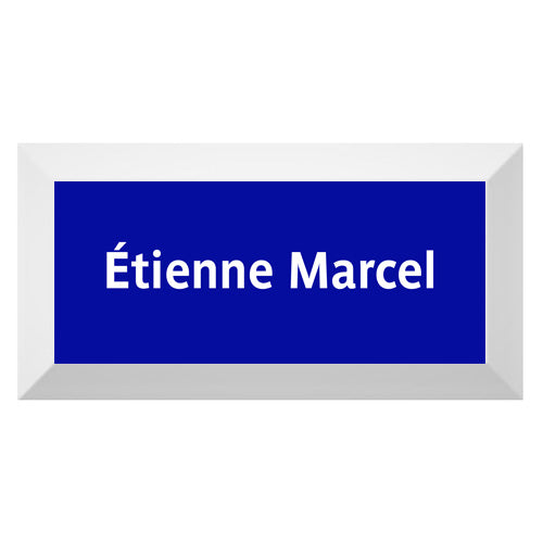 Carreau de faïence Type Métro biseauté station "Etienne Marcel"