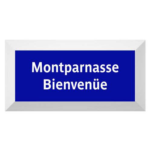 Carreau de faïence Type Métro biseauté station "Montparnasse-Bienvenüe"