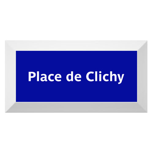 Carreau de faïence Type Métro biseauté station "Place de Clichy"