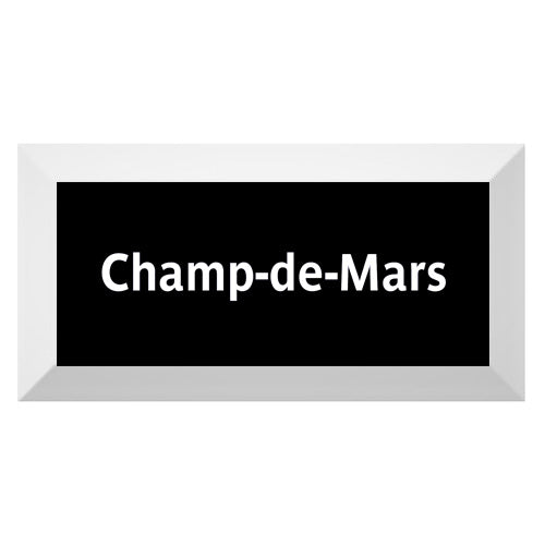 Black Edition-Carreau de faïence Type Métro biseauté station fantôme " Champ-de-Mars"